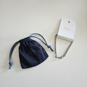 NWT Fossil Ellis Vintage Casual Stainless Steel Chain Bracelet